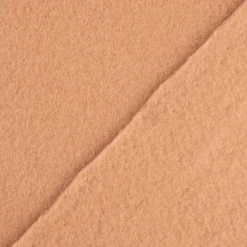 Baumwollfleece Fleecestoff aus Baumwolle gebürstet einfarbig muskat-beige 1,5m