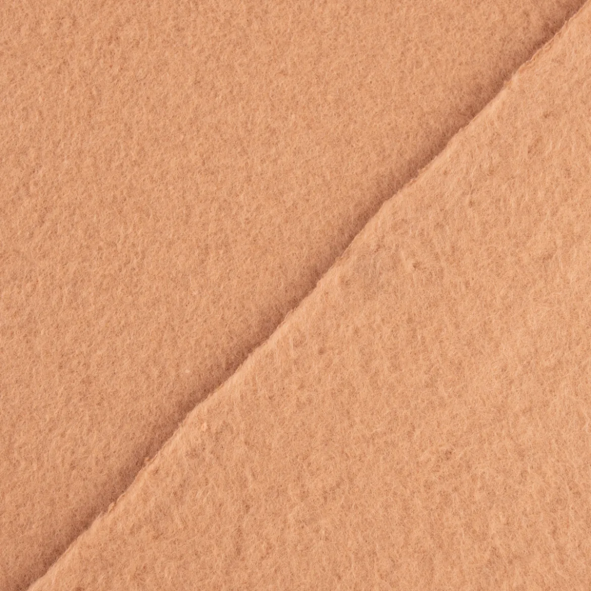 Baumwollfleece Fleecestoff aus Baumwolle gebürstet einfarbig muskat-beige 1,5m