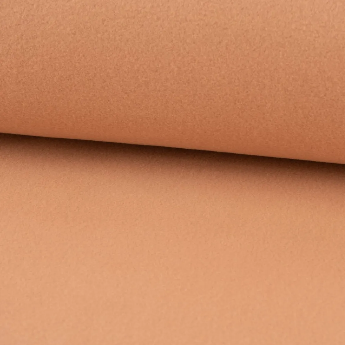 Baumwollfleece Fleecestoff aus Baumwolle gebürstet einfarbig muskat-beige 1,5m