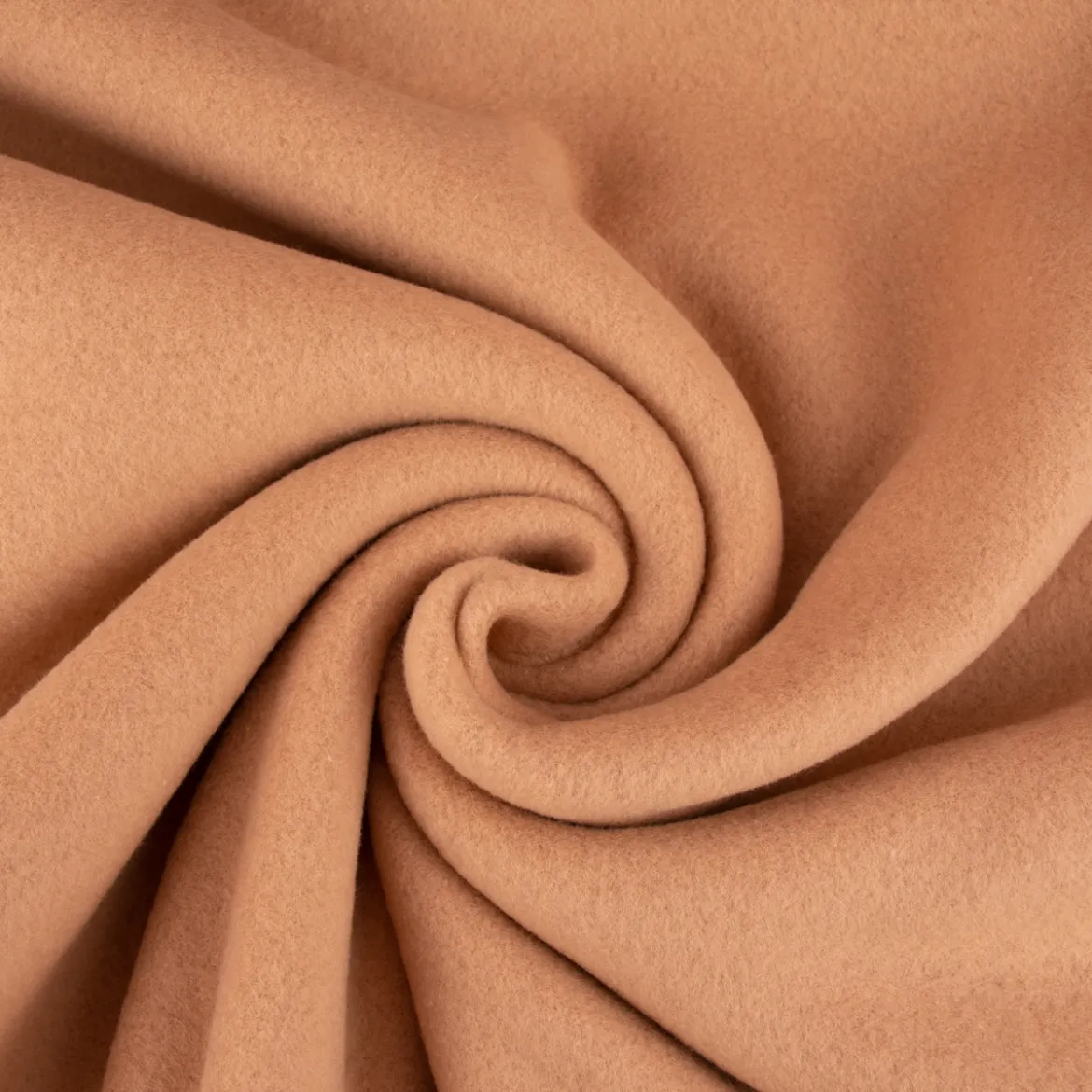 Baumwollfleece Fleecestoff aus Baumwolle gebürstet einfarbig muskat-beige 1,5m
