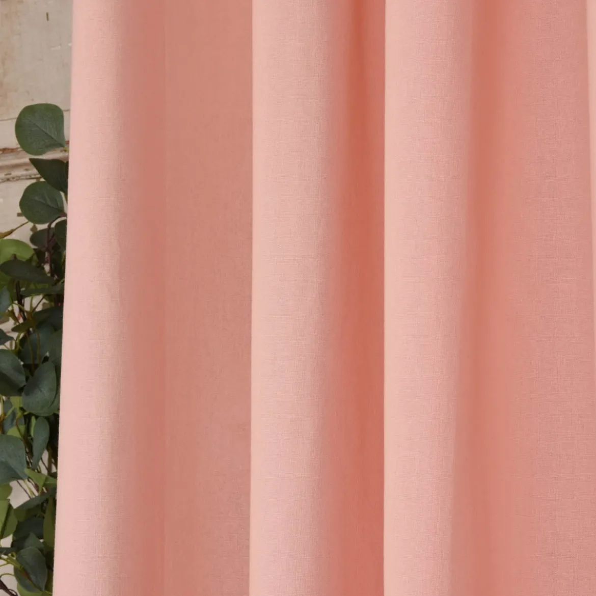 Baumwollgardine Ösenvorhang aus Baumwolle rosa 135x240cm
