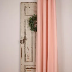 Baumwollgardine Ösenvorhang aus Baumwolle rosa 135x240cm