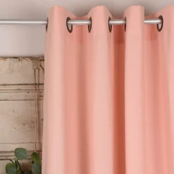 Baumwollgardine Ösenvorhang aus Baumwolle rosa 135x240cm