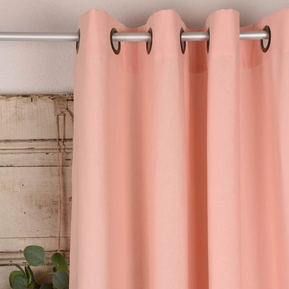 Baumwollgardine Ösenvorhang aus Baumwolle rosa 135x240cm