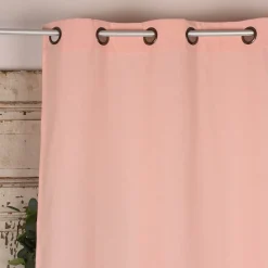 Baumwollgardine Ösenvorhang aus Baumwolle rosa 135x240cm