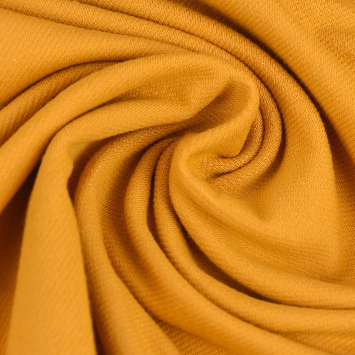 Baumwoll-Jeansstoff mit Elasthan Stretchjeans-Stoff weich einfarbig ocker gelb 1,5m Breite