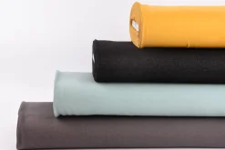 Baumwoll-Jeansstoff mit Elasthan Stretchjeans-Stoff weich einfarbig ocker gelb 1,5m Breite