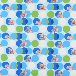 Baumwolljersey Digitaldruck Disney Dumbo Kreise blau grün creme 1,5m Breite