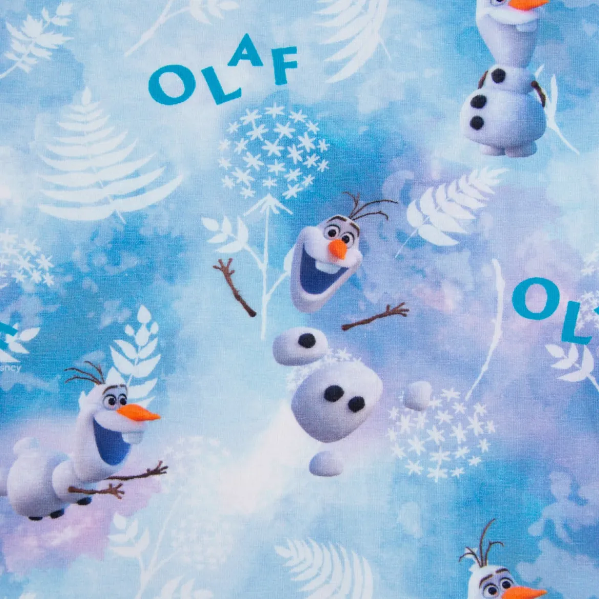 Baumwolljersey Digitaldruck Frozen Die Eiskönigin Olaf Schneemann blau weiß 1,5m Breite