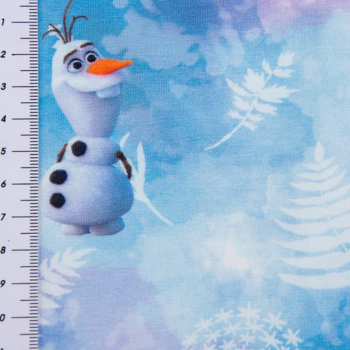 Baumwolljersey Digitaldruck Frozen Die Eiskönigin Olaf Schneemann blau weiß 1,5m Breite