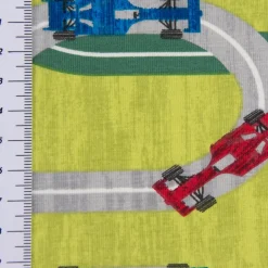 Baumwolljersey Jersey Auto Straße grün meliert bunt 1,65m Breite
