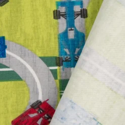 Baumwolljersey Jersey Auto Straße grün meliert bunt 1,65m Breite
