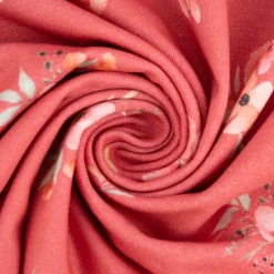 Baumwolljersey Jersey Digitaldruck Aquarell Blumen Blätter Gräser rosa grün 1,4m Breite