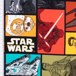 Baumwolljersey Jersey Digitaldruck STAR WARS Comic schwarz grau rot gelb blau grün weiß 1,5m Breite