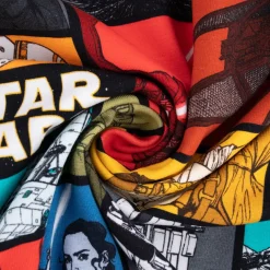 Baumwolljersey Jersey Digitaldruck STAR WARS Comic schwarz grau rot gelb blau grün weiß 1,5m Breite
