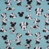 Baumwolljersey Jersey Digitaldruck Minnie Maus hellblau schwarz weiß 1,45m Breite