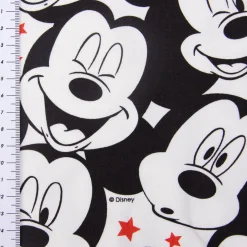Baumwolljersey Jersey Disney Micky Maus Sterne weiß schwarz rot 1,50m Breite