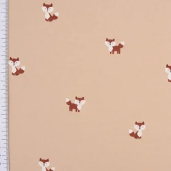 Baumwolljersey Jersey Füchse beige weiß rotbraun 1,50m Breite