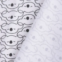 Baumwolljersey Jersey Koala Kopf weiß dunkelgrau 1,5m Breite