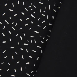 Baumwolljersey Jersey Konfetti Striche schwarz weiß 1,45m Breite