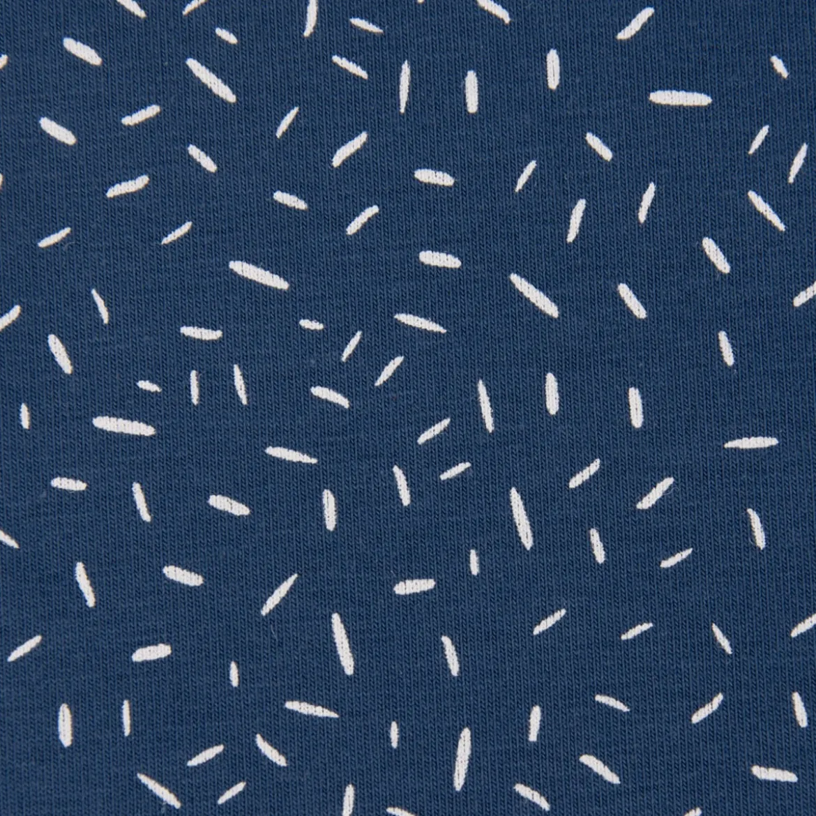 Baumwolljersey Jersey Konfetti Striche jeansblau weiß 1,45m Breite
