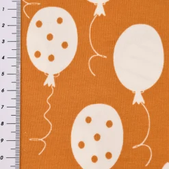 Baumwolljersey Jersey Luftballons ocker weiß 1,5m Breite