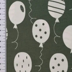 Baumwolljersey Jersey Luftballons khaki weiß 1,5m Breite