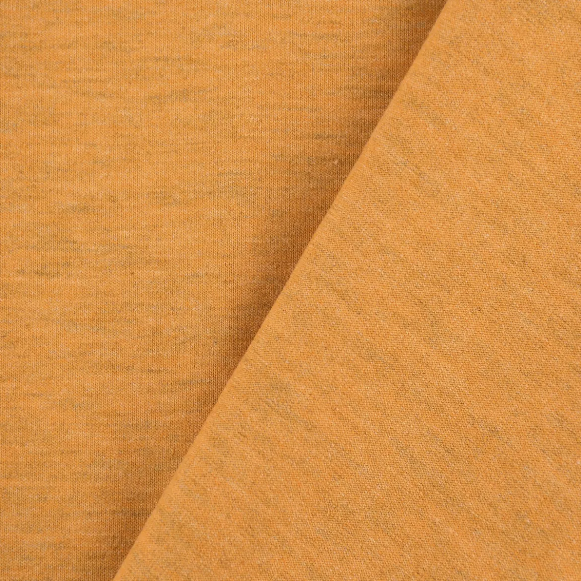 Baumwolljersey Jersey Melange ocker meliert 1,5m Breite