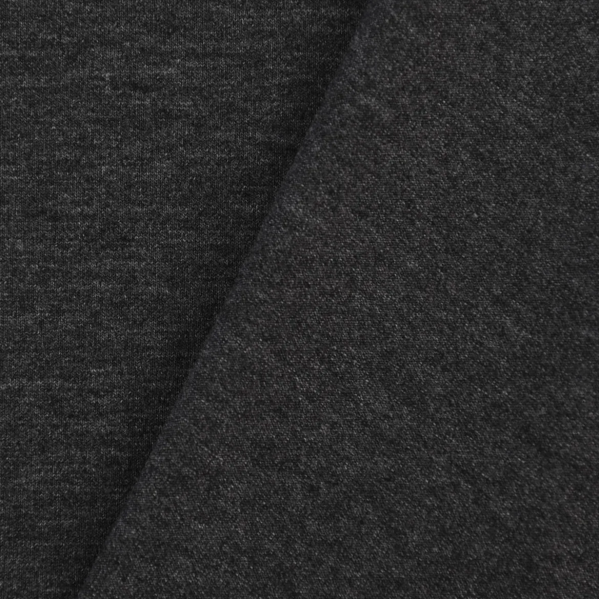 Baumwolljersey Jersey Melange dunkelgrau meliert 1,5m Breite