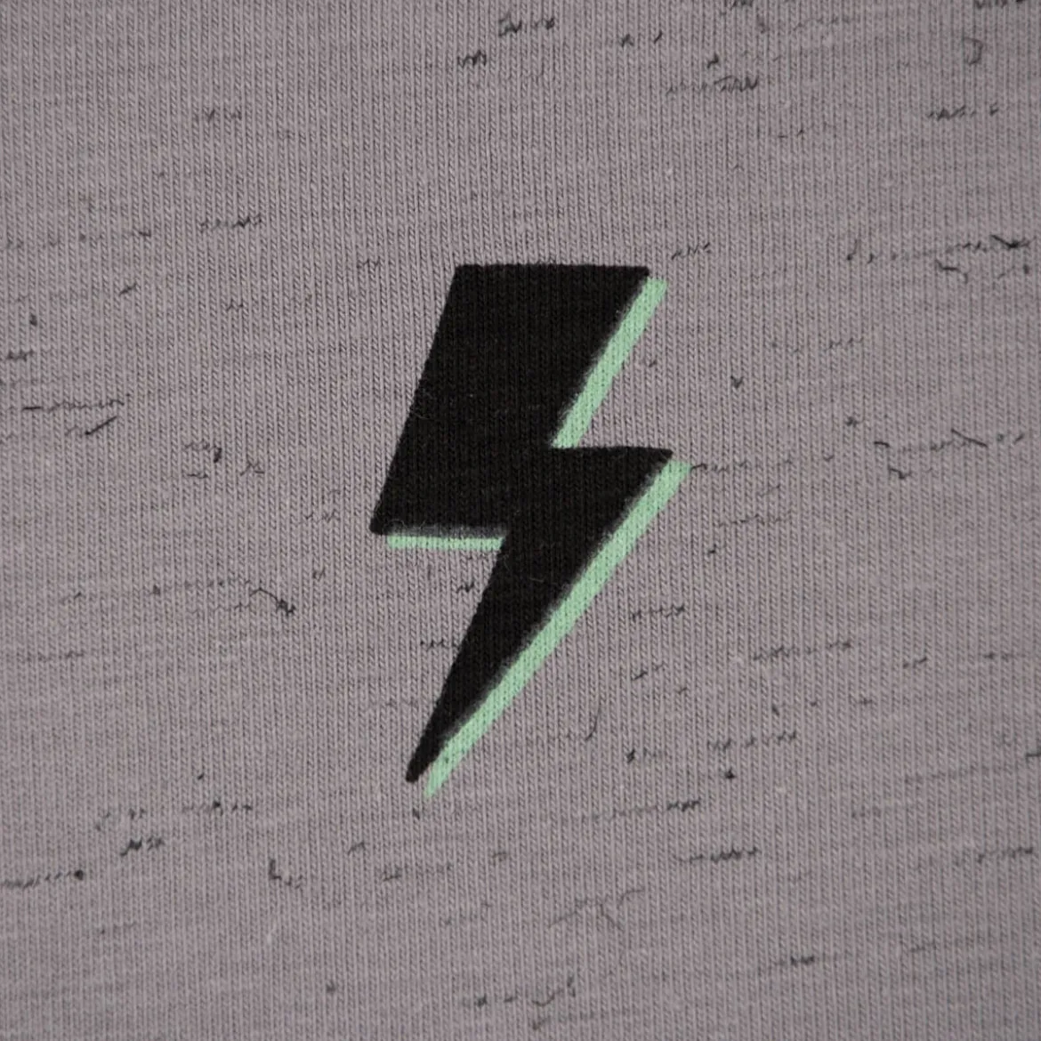 Baumwolljersey Jersey Melange THUNDER Blitz grau mint schwarz 1,5m Breite