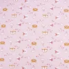 Baumwolljersey Jersey NITOYIS Bär Fuchs Eule rosa weiß ocker 1,5m Breite
