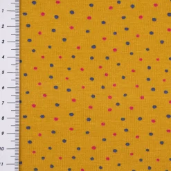 Baumwolljersey Jersey Punkte Pünktchen ocker pink blau 1,5m Breite