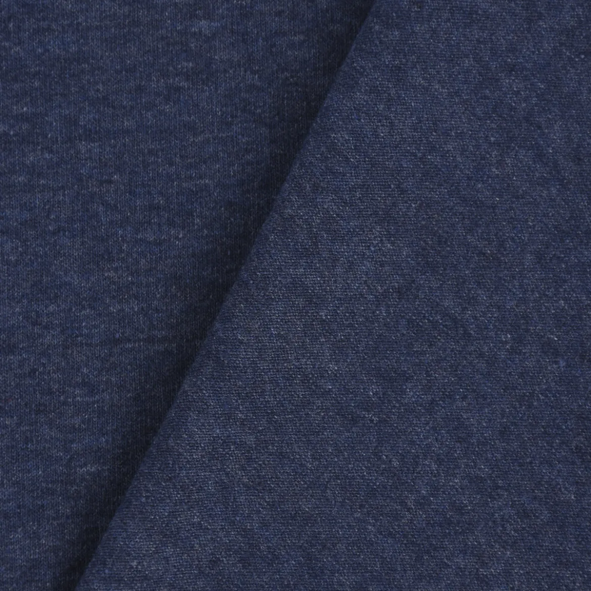 Baumwolljersey Jersey Recycling einfarbig jeansblau meliert 1,5m Breite