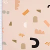 Baumwolljersey Jersey SAFARI FORMS Formen sand apricot dunkelblau 1,5m Breite