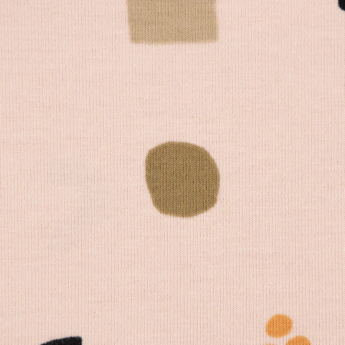 Baumwolljersey Jersey SAFARI FORMS Formen sand apricot dunkelblau 1,5m Breite