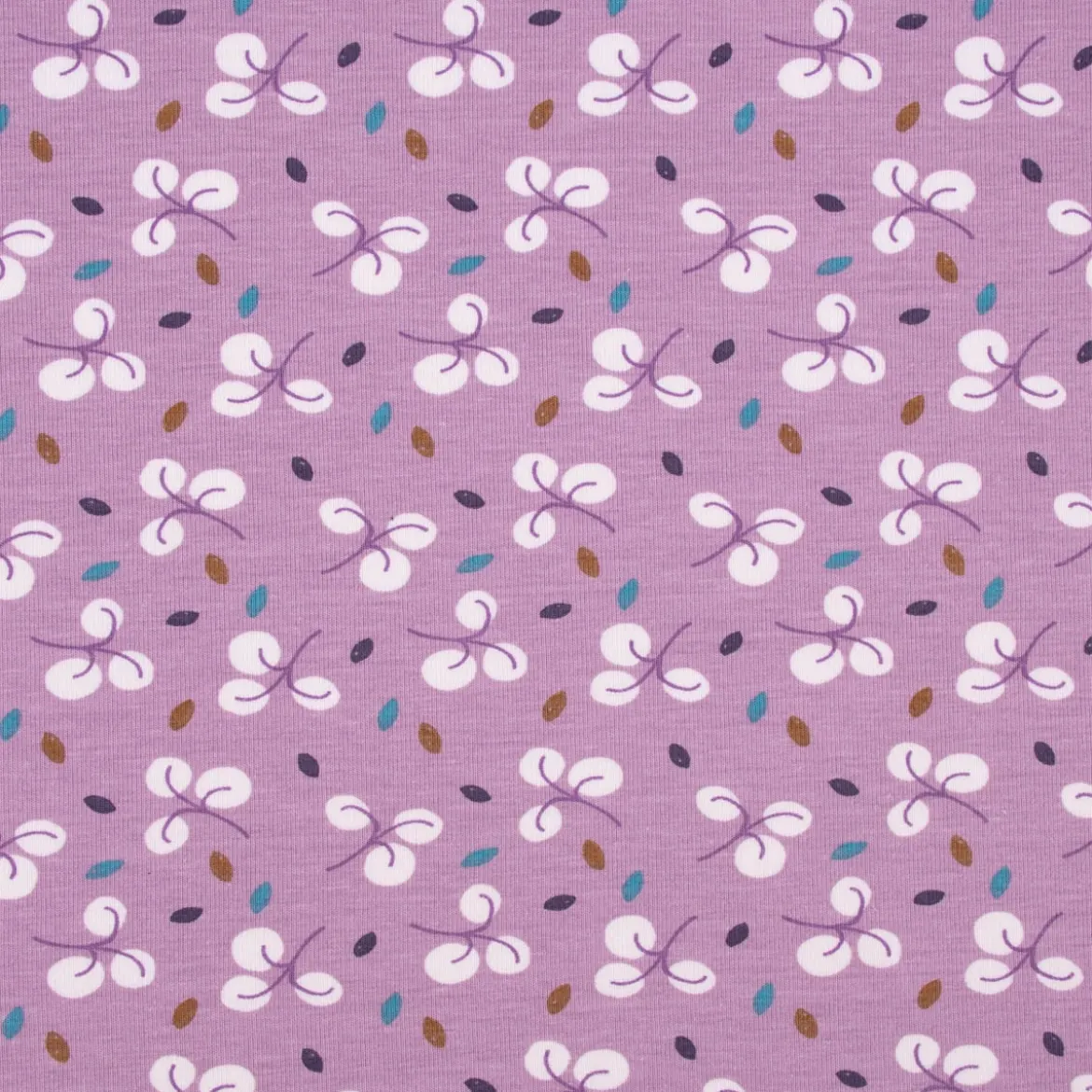 Baumwolljersey Jerseystoff Bulhup Allover Violet lila 1,45m Breite