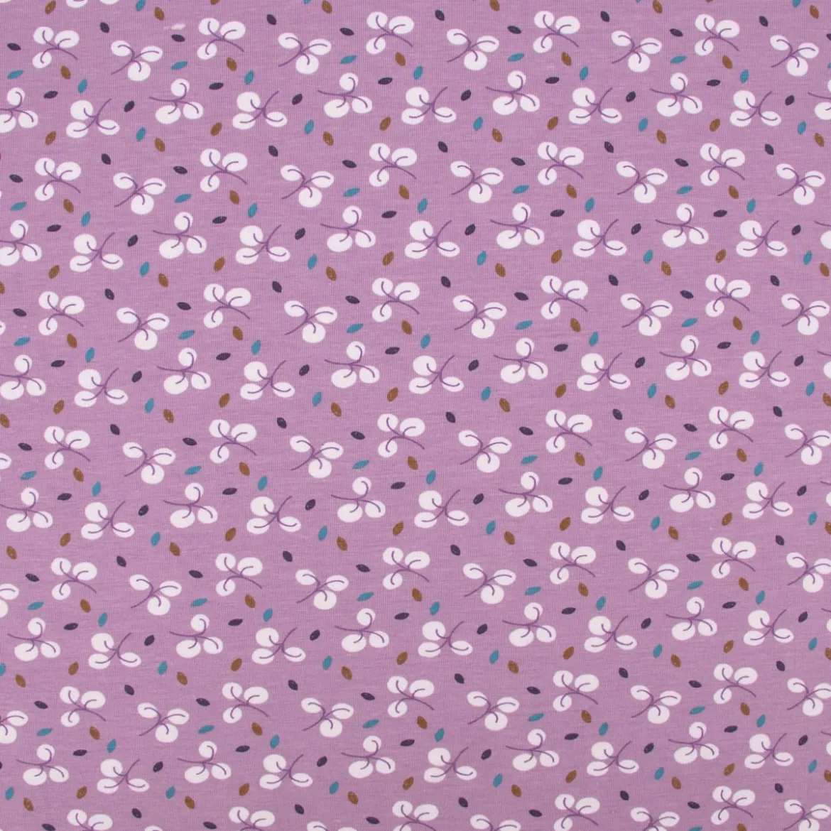 Baumwolljersey Jerseystoff Bulhup Allover Violet lila 1,45m Breite
