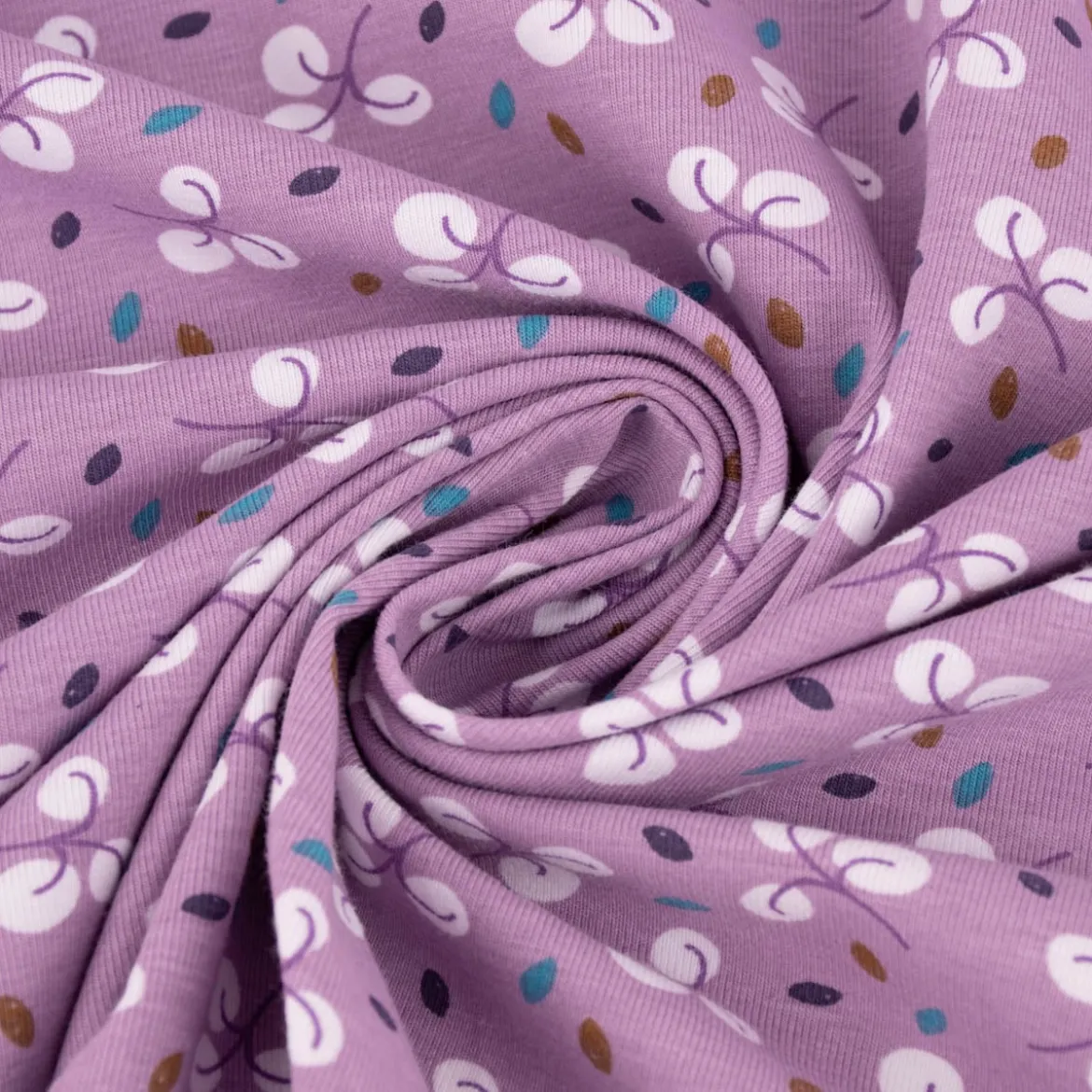 Baumwolljersey Jerseystoff Bulhup Allover Violet lila 1,45m Breite