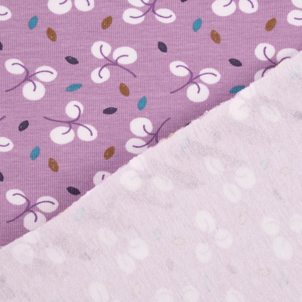 Baumwolljersey Jerseystoff Bulhup Allover Violet lila 1,45m Breite