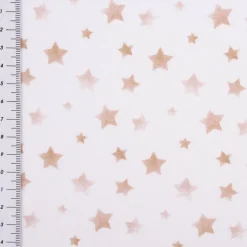 Baumwolljersey Jerseystoff Sternchen weiß beige 1,50m Breite