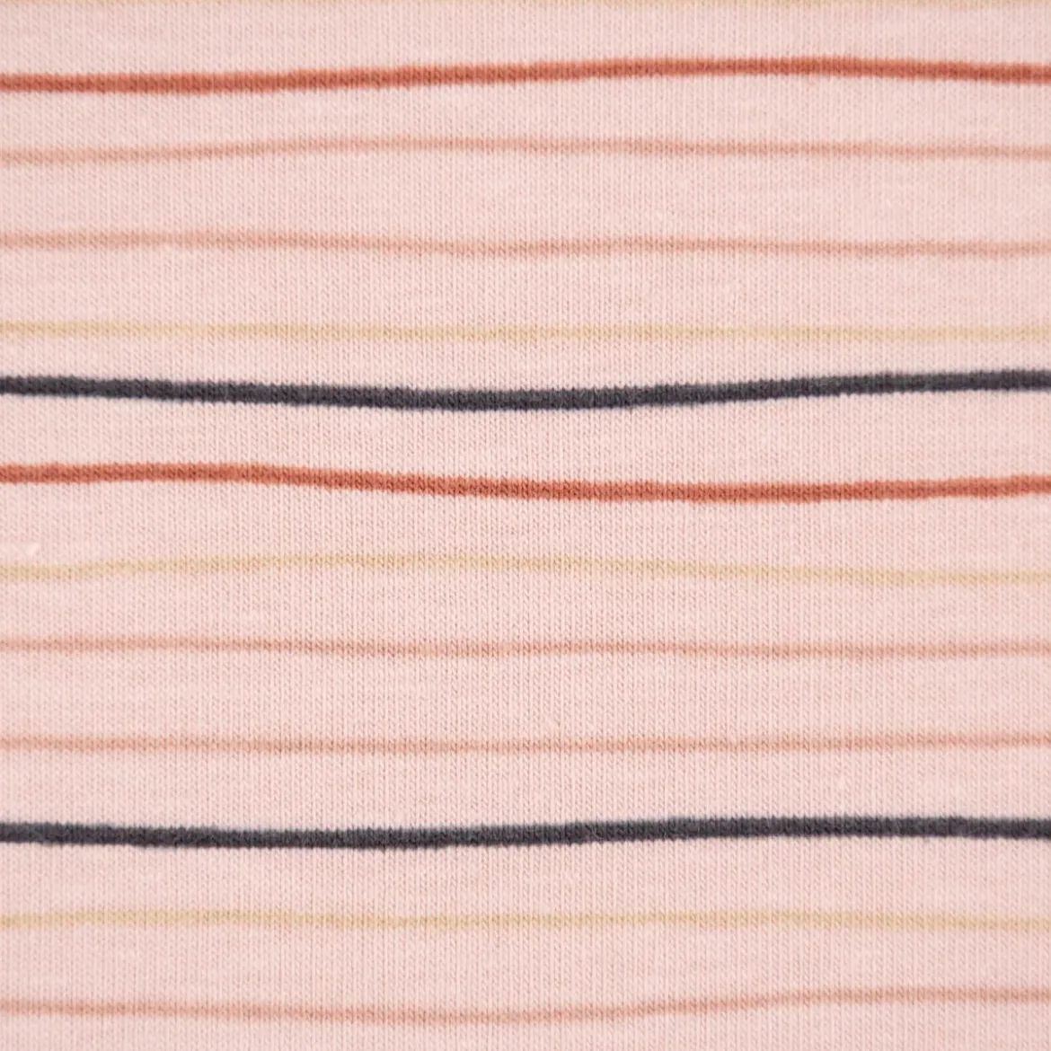 Baumwolljersey Jersey Streifen Wellen 2mm rosa rost beige schwarz 1,50m Breite