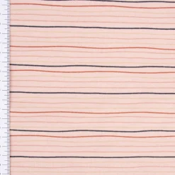 Baumwolljersey Jersey Streifen Wellen 2mm rosa rost beige schwarz 1,50m Breite
