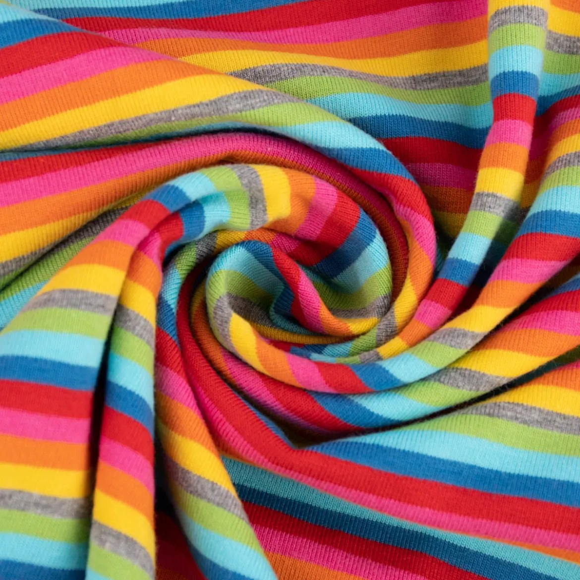 Baumwolljersey Jersey Streifen Regenbogenfarben bunt 1,4m Breite