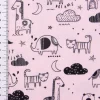 Baumwolljersey Jersey Tiere Elefant Giraffe Bär rosa schwarz 1,45m Breite