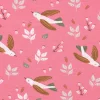 Baumwolljersey Jersey ZOILO Vögel Zweige Blätter rosa weiß braun grün 1,5m Breite