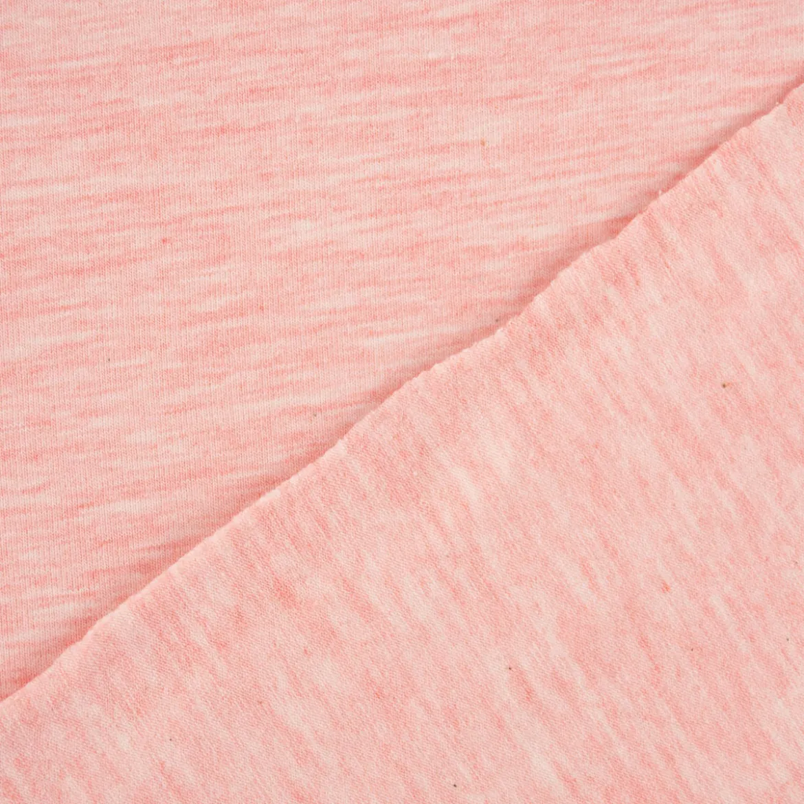 Baumwolljersey Melange Jersey einfarbig rosa meliert 1,45m Breite