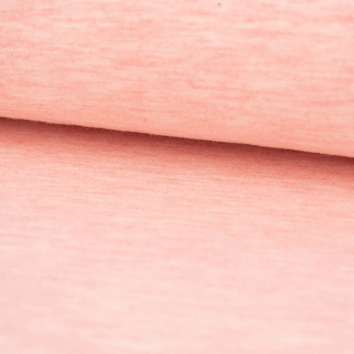 Baumwolljersey Melange Jersey einfarbig rosa meliert 1,45m Breite