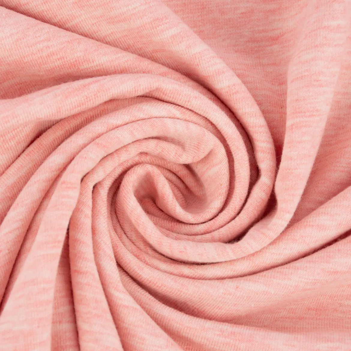 Baumwolljersey Melange Jersey einfarbig rosa meliert 1,45m Breite