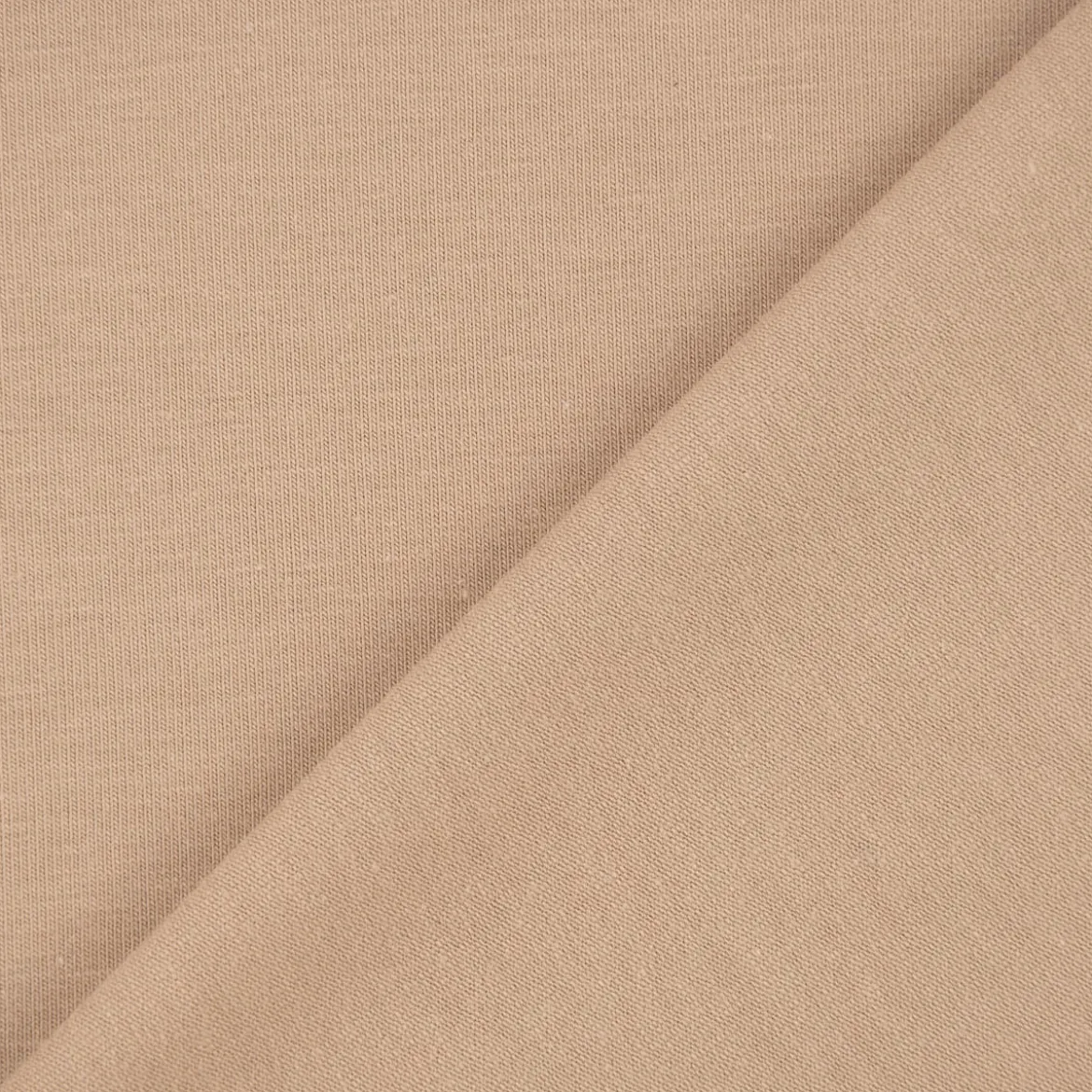 Baumwolljersey Melange Jersey einfarbig sand meliert 1,45m Breite