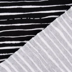 Baumwolljersey Organic Bio Streifen unregelmäßig schwarz weiß 1,5m Breite